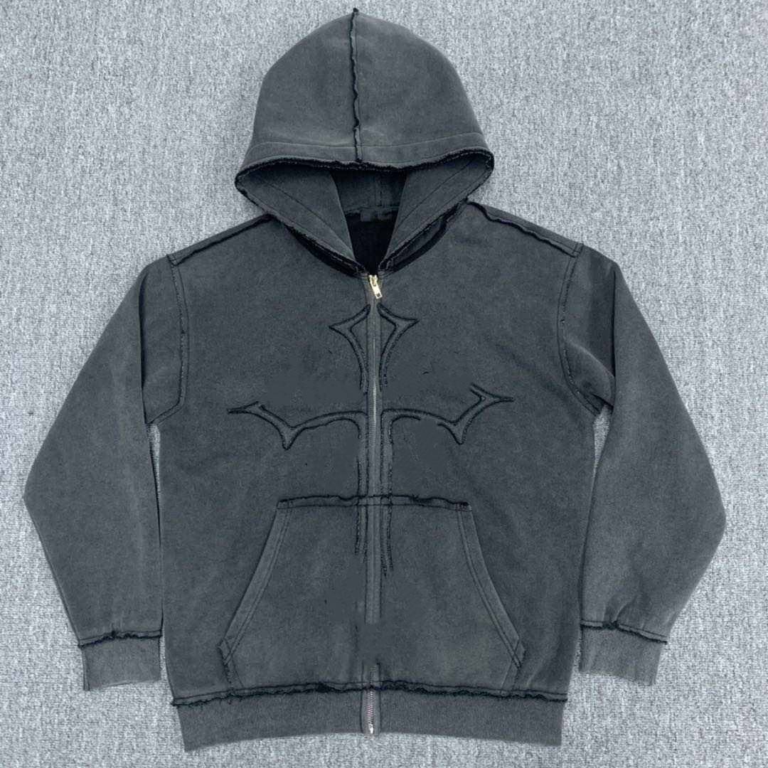 Custom Blank Unisex Vintage Acid Wash Zip Hoodie Jacket  DashTex Industries