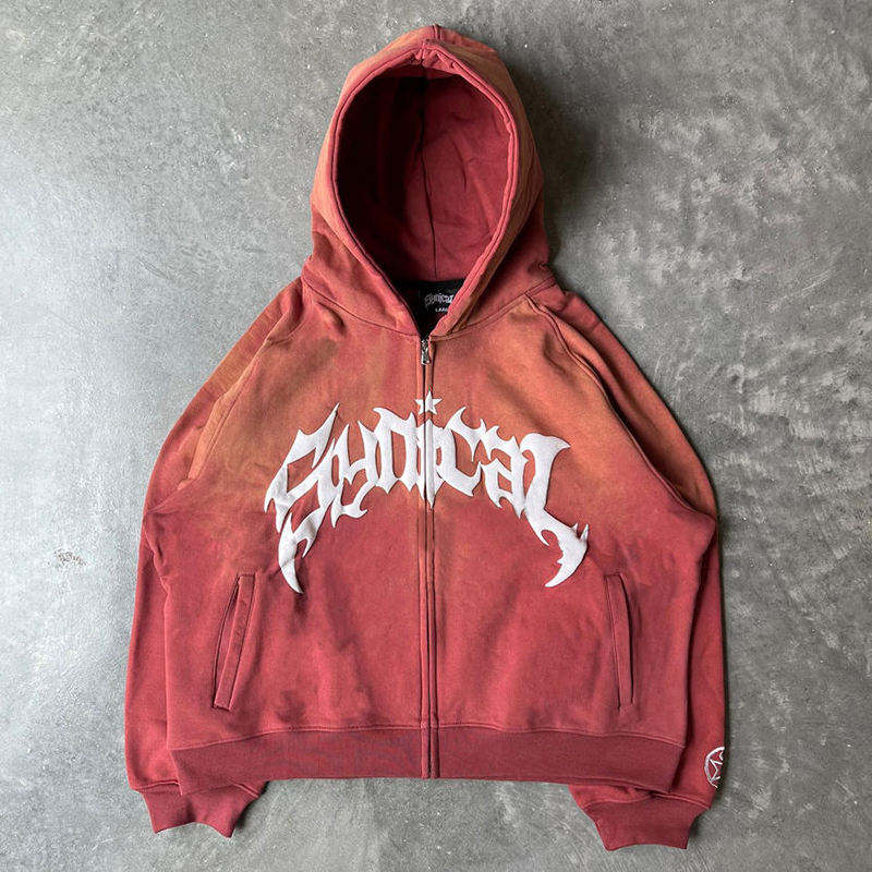 Custom Streetwear Oversized Acid Stone Washed Zip Hoodie for Men | DashTex Industries